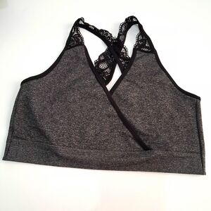 ☮️Gray and Black Lace Bralette